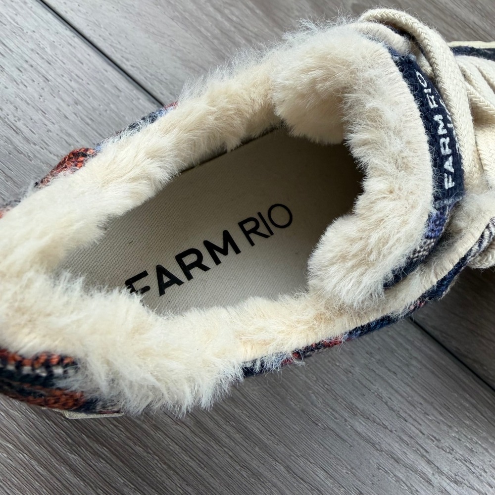 Farm Rio Womens Sneakers Tapestry Faux Fur Platform Multi 6.5 - Picture 6 of 8